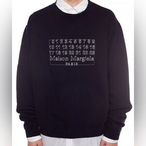 Maison Margiela Embroidered Number Logo Sweatshirt Midnight Blue Navy 46